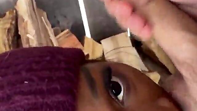 Trans cutie Vanniall seduces worker outdoors into ace bang