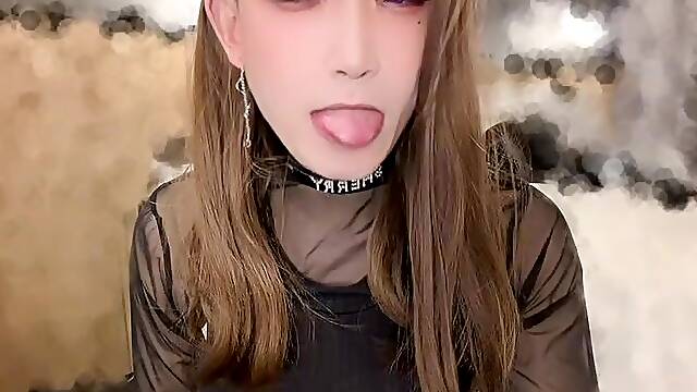 Lascivious sextoy playing and cum drinking