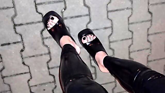Alone at Night in Ultra-Taut Latex and Platform Mules Just to Make Chaps Stare and Drool