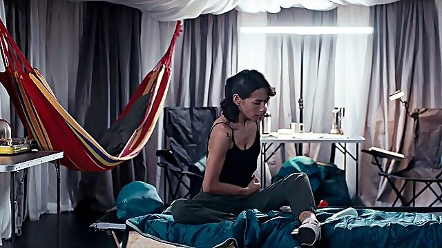 Lost in the Woods - Veronica Leal grows Futanari Shlong From Native T-girl Ghost and Facefucks Vale Nappi