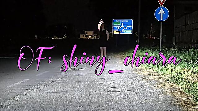 Trans Street Doxy looking for clients pee on the side of the street