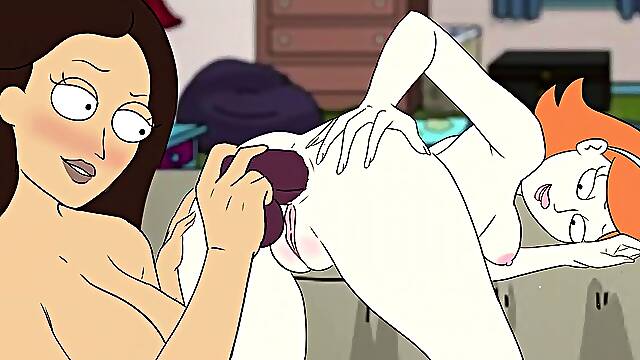 Beth Smith and Space Beth dominate Jessica – Rick and Morty girly-girl Compilation with wire-On and Squirt