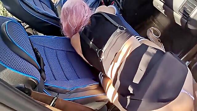 Passers-by Are dazed, a Femboy on the Highway Sucks and Gets Fucked in the Ass Until He Cums. special Trance video