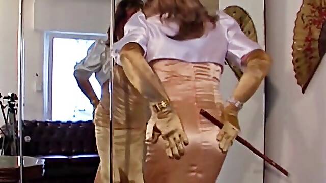 Smacking & milking In tight Shiny Satin