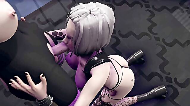 Spandex futa hatch pulverized and creampied a goth slut (3D Animation)
