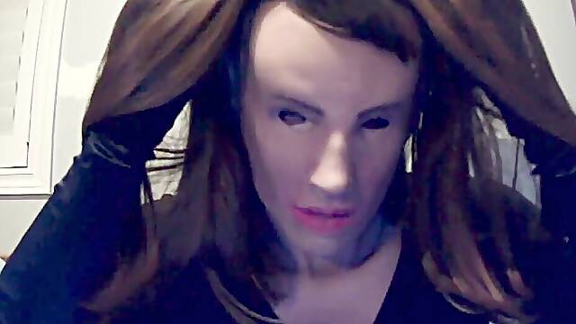 Cock-squeezing counterpart Pt1! Getting ready in my female mask Playmate ;three