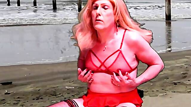 Enjoy Glider fuck stick Exploration by Mrs Samantha, railing the Monkey Rocker on the Beach!