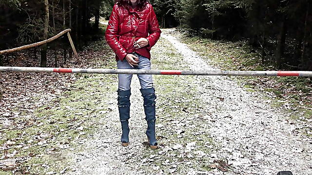 Outdoor with shiny Boots 