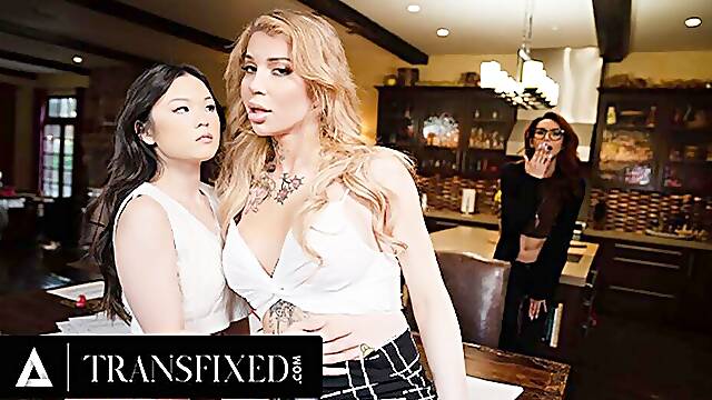 TRANSFIXED - Hot Trans Teacher Gracie Jane RISKS GETTING CAUGHT Cheating With Lulu Chu! FULL SCENE