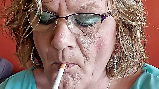 Enjoying a cigarette 
