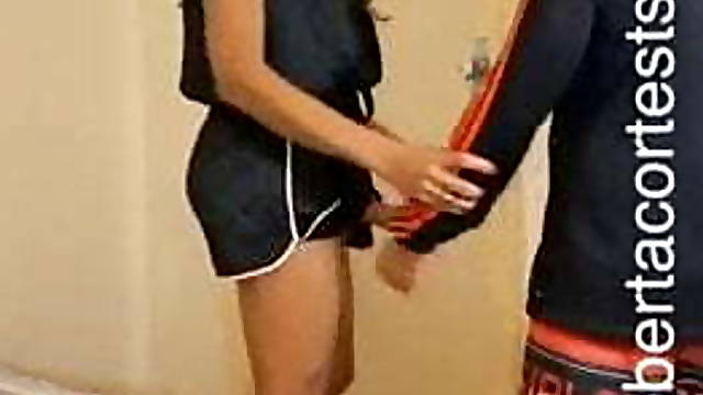 Horny bitch feed Delivery men 