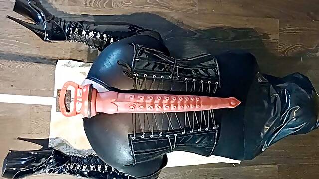 Naughty nun plays with a large unholy member