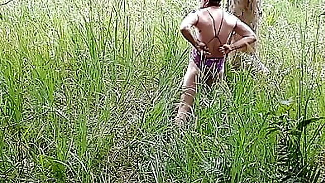 Walking in my new swimsuit