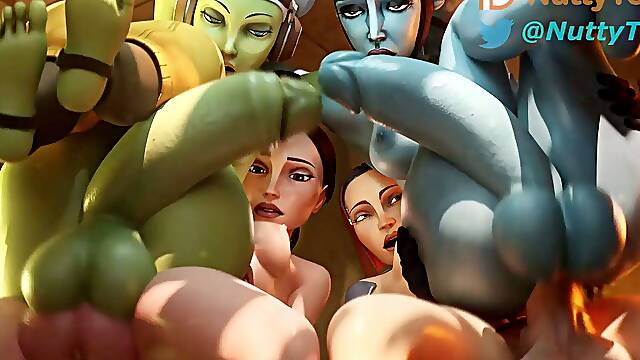 Nuttytouch Intense Sex Group Tasty Big Asses Jumping on a Huge Monster Cock Sweet Pleasure Tasty Intense Sex Sweet Big Ass