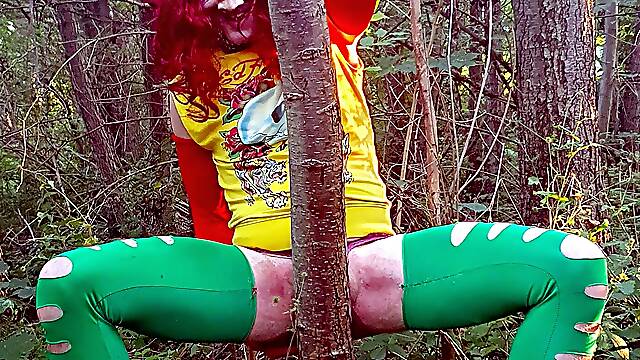 Horny for a wild orgy, the demon botch loves hardcore in the forest