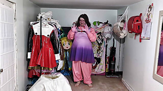 Espeon Cosplay Overtaken by Rubber Ditto, Gagged and Breathplay