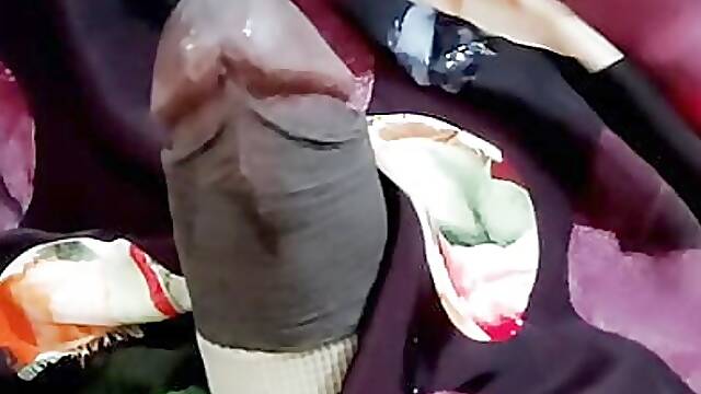 Satin silk handjob porn - dick head rub of bhabhi satin suit (130)