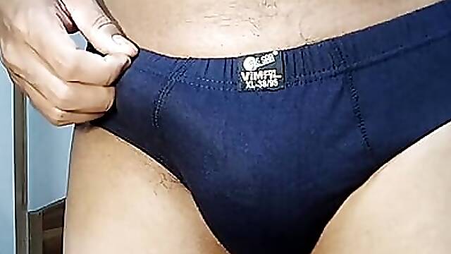 New Underwear Trying on VeeSaa Brief Panties Masturbation