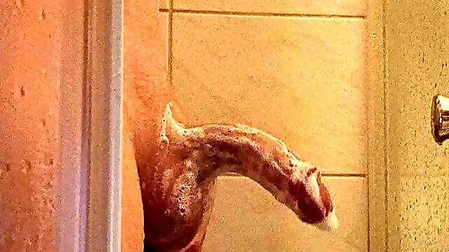 Shaving and massage in the shower