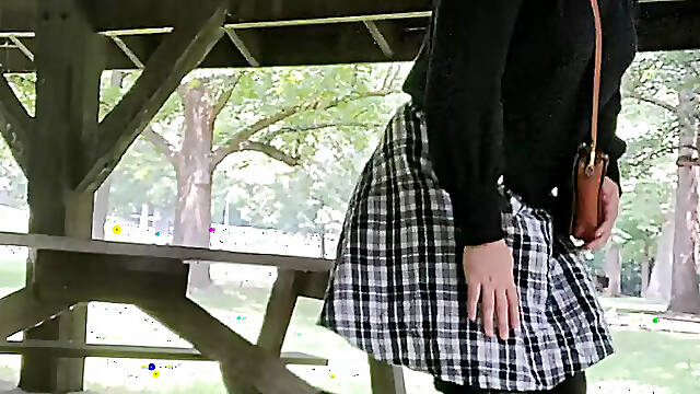 Sissy strokes in public park while cruising