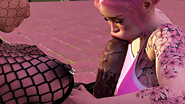 Thot Skip School to Fuck Ebony Futa Girlfriend in Central Park.mp4