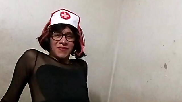 Joselynne Crossdresser Cosplay Nurse With Heels And Butthole