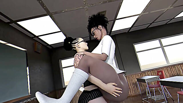 Trans Teacher Fucking Ebony Student in Classroom - Sassycomics