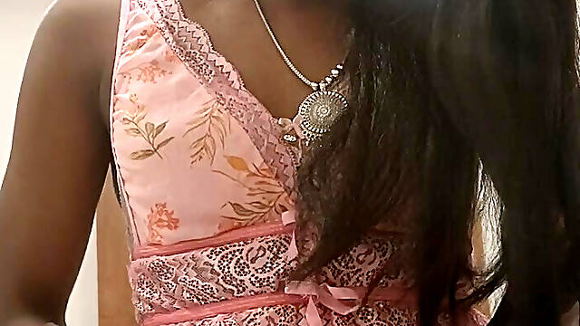 Indian sissy crossdresser strocking and sucking big cocl