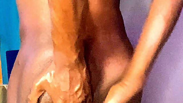 Black Transwoman Edging with Shea Butter