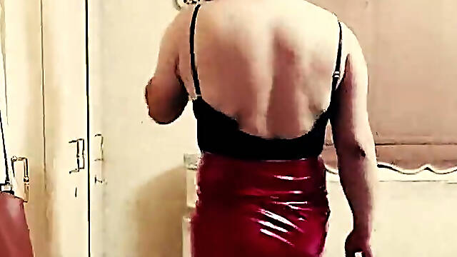 FetishEmmanuella video 6 - Red Vinyl Skirt