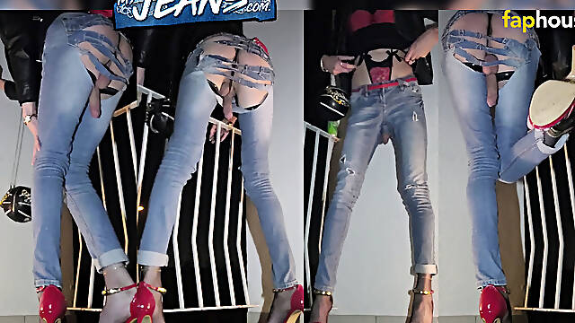 Fuck My Jeans Torn Boul in Exhibition to the Passants
