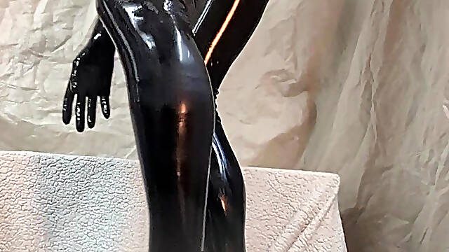 Alison black latex drone