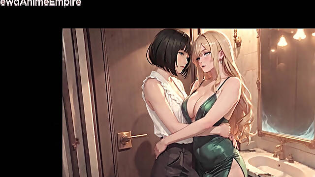 Futanari Pounds Her Friends Asshole in Steamy Bathroom