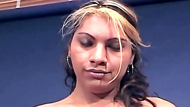 Latina Shemale with Nice Tits and Big Cock Plays with Dildo in Her Ass