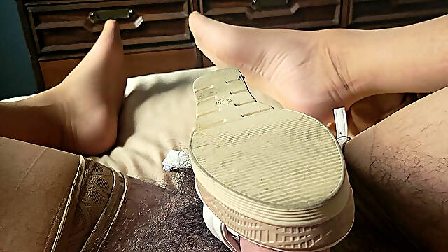 Cumming with Shoes Wearing Nylons - I Love Cum!
