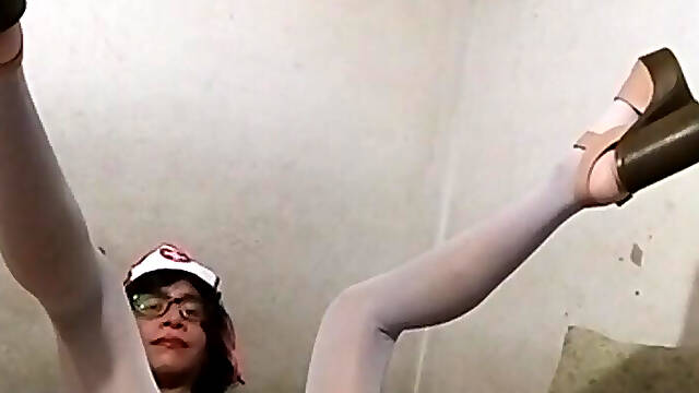 Joselynne Crossdresser In Nurse Cosplay And Heels In Bed Second Part