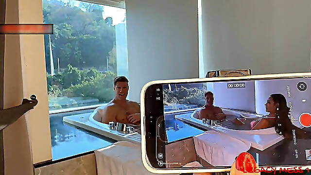 Sexy Tattooed Big Tits Asian Big Cock Shemale Fucks in Bathtub with Big Ass Pornstar