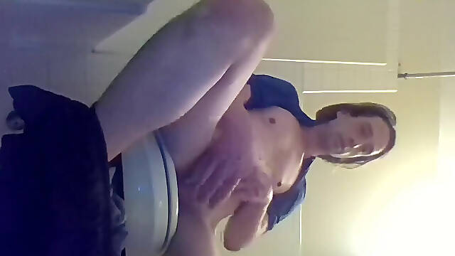 Sitting on My Toilet: Frothy Cumshots, Cum-eating and Cum-play