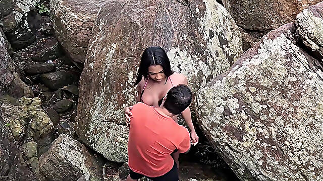 Fucking the Dolls Ass on the Beach with My Wife