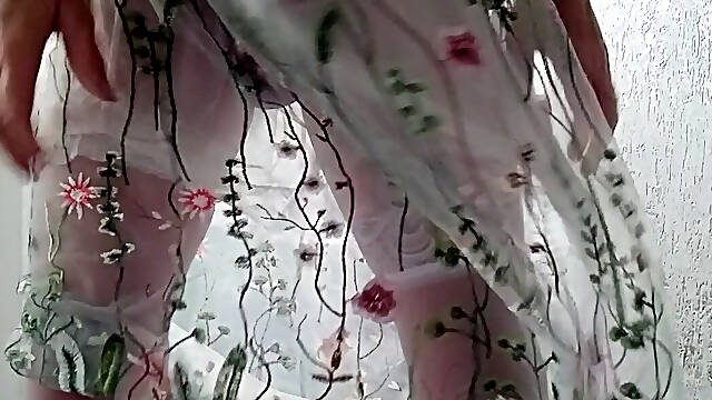 Trying on my transparent lingerie and nighties