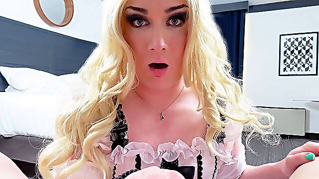Sissy Maid Works Over a Big Dick