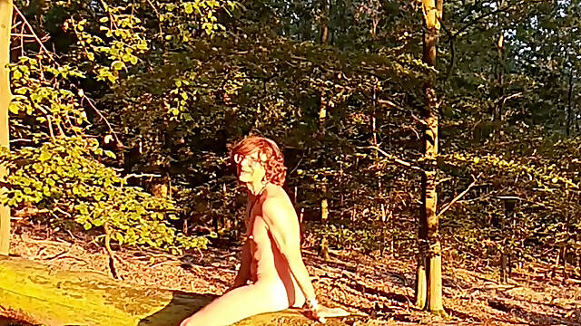 Naked in the evening sun