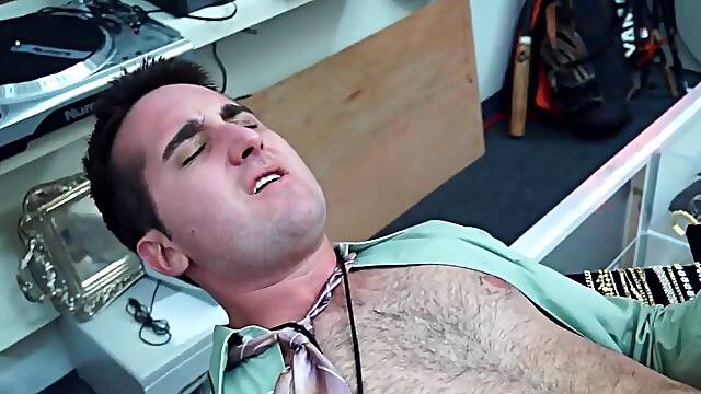 Naughty pawnshop customer gets double teamed in her backdoor