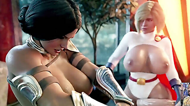 Futa bone Junker Queen Fucks Futa Widowmaker as Tracer Masturbates, milky Futa Wonder gal and Power Girl Fuck Catwoman