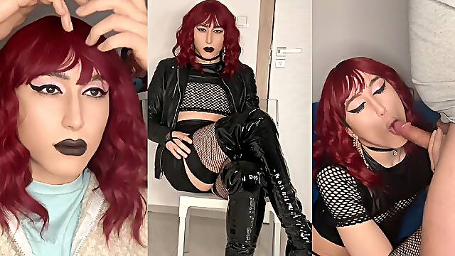 Sissy boy feminization with hard daddy suck and fuck